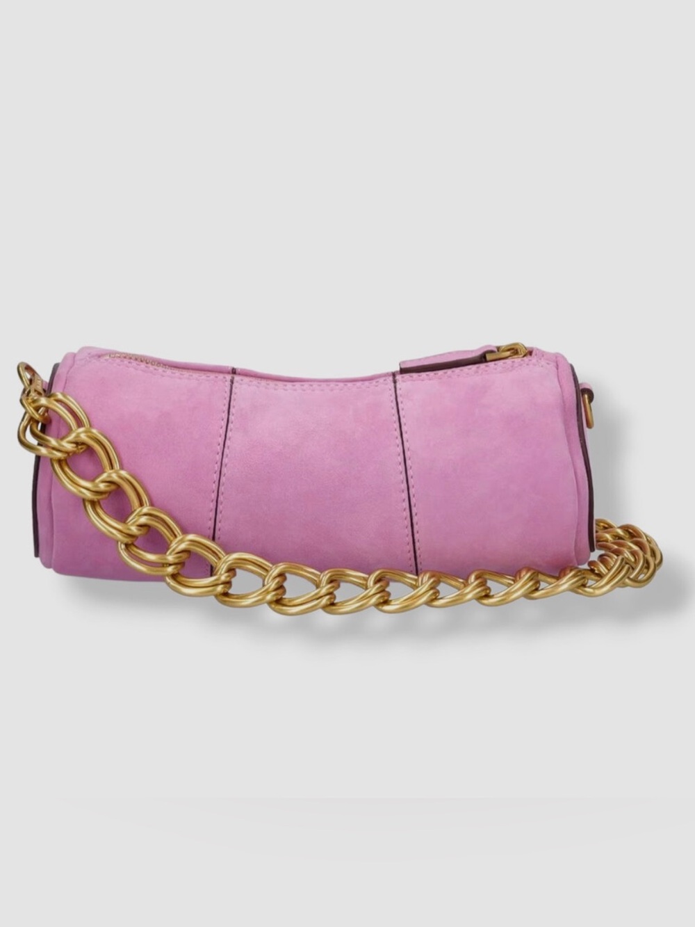 $422 Manu Atelier Women's Pink XX Mini Cylinder Suede Shoulder Purse Bag - Picture 4 of 6